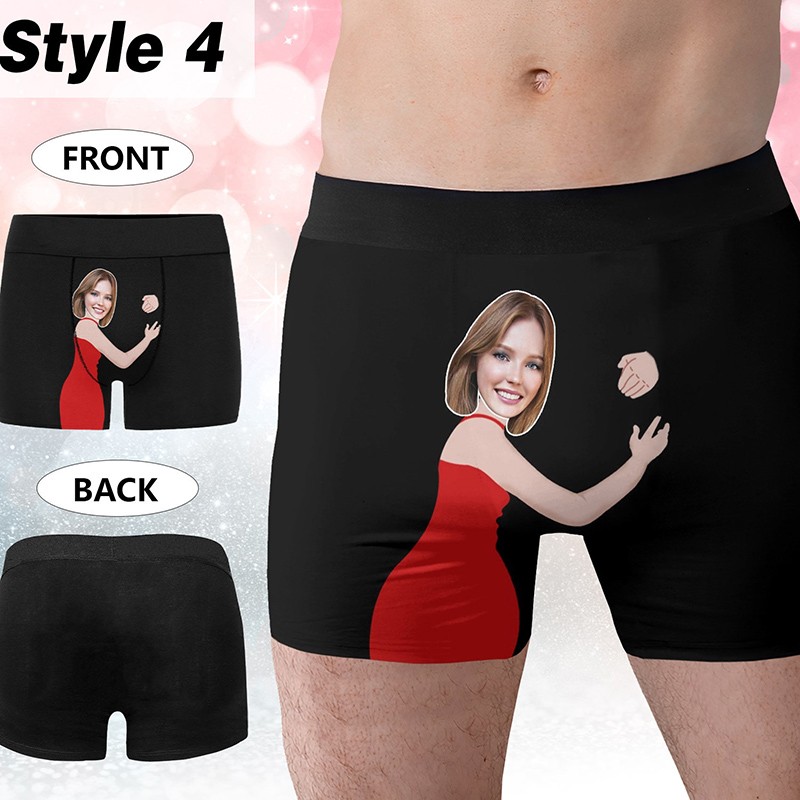 Personalised Boxers for Husband Custom Face Underwear Funny Anniversary Gift