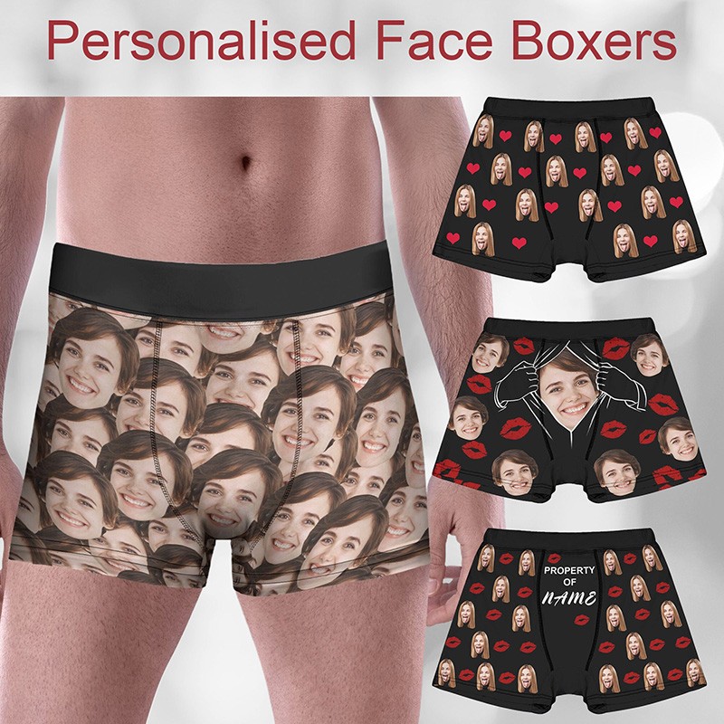 Personalised Boxers for Husband Custom Face Underwear Funny Wedding Gift Valentine's Day Gift