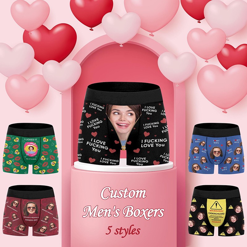 Personalised Face Boxer Men Boxer Briefs Funny Valentine's Day Wedding Gift Valentine's Day gift