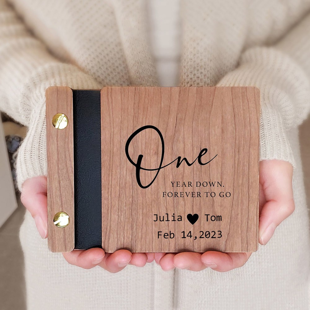 Personalised Wooden Photo Album Valentine's Day Anniversary Gift