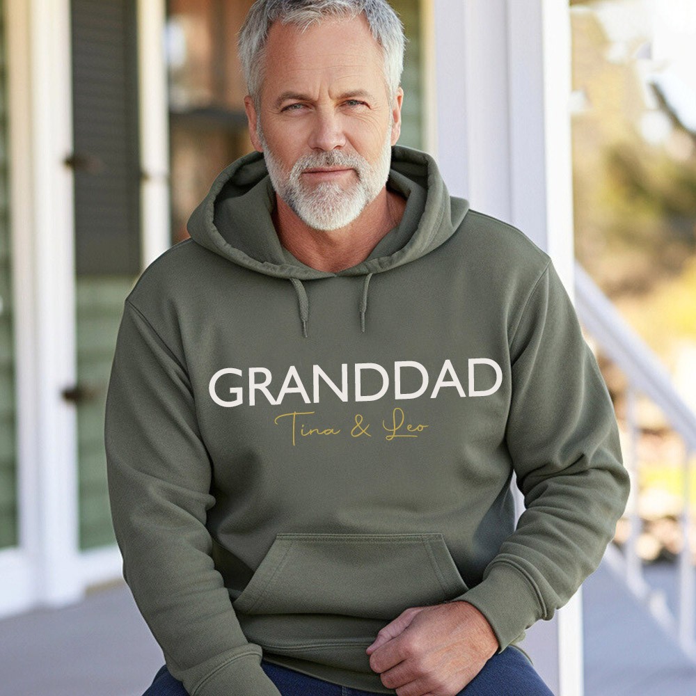 Personalised GRANDDAD Sweatshirt Hoodie with Kid's Names Father's Day Gift Cool Dad Gift