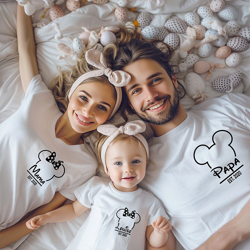 Personalised Mum Dad and Baby Matching Shirts Matching Shirt Baby Shower Shirts for New Mum and Dad