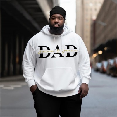 Personalised Plus Size DAD Sweatshirt Hoodie with Kid's Names Father's Day Gift Cool Dad Gift