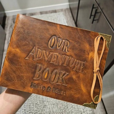 Personalised Genuine Leather Photo Album Our Adventure Book Valentine's Day Anniversary Gift For Couple