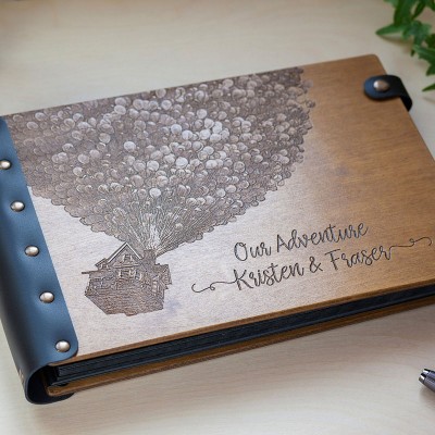 Best Seller❗❗Personalised Wooden Our Adventure Book Engraved with Names and Date Valentine's Day Wedding Anniversary Gift for Couple