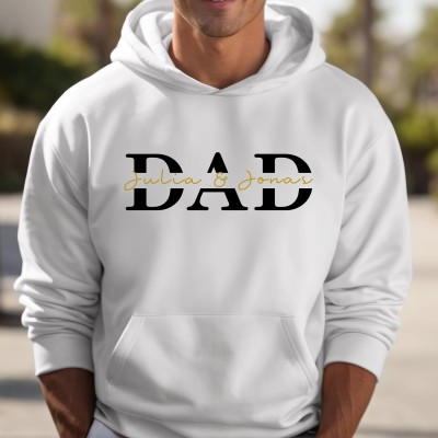 Personalised DAD Sweatshirt Hoodie with Kid's Names Father's Day Gift Cool Dad Gift