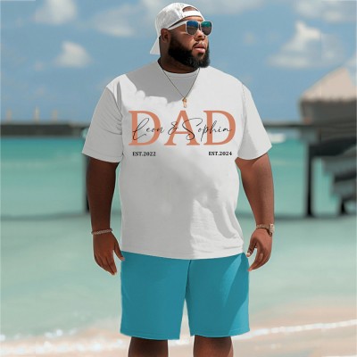 Personalised Plus Size DAD T-shirt Hoodie Sweatshirt with Kid's Names Father's Day Gift Cool Dad Gift