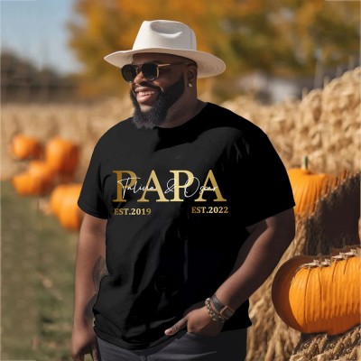 Personalised PAPA DAD T-shirt Sweatshirt Hoodie with Kid's Names Father's Day Gift Cool Dad Gift