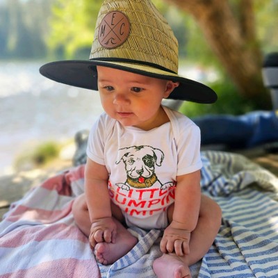 Personalised Leather Name Patch Straw Hat Sun Hat With Initials and Symbols Gift for Toddler Child Adult