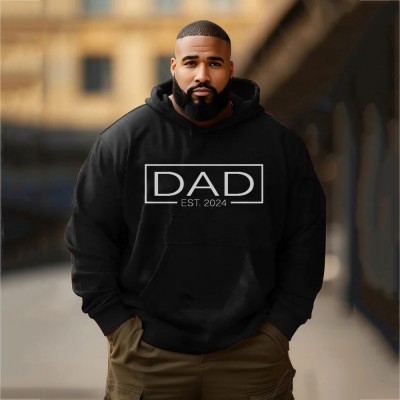 Personalised Plus Size DAD EST Sweatshirt with Kids' Names on Sleeve Father's Day Gift