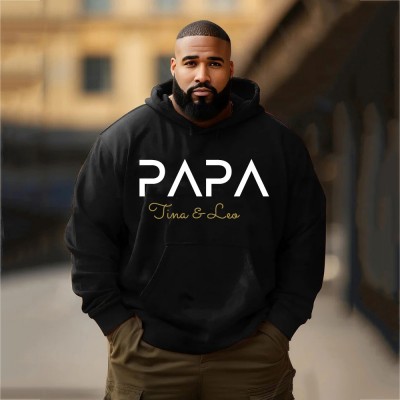 Personalised Plus Size PAPA Sweatshirt Hoodie with Kid's Names Father's Day Gift For Him