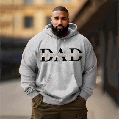 Personalised Plus Size DAD Sweatshirt Hoodie with Kid's Names Father's Day Gift Cool Dad Gift