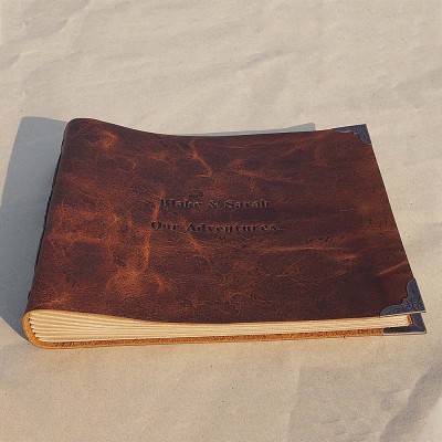 Personalised Genuine Leather Photo Album Our Adventure Book Valentine's Day Anniversary Gift For Couple